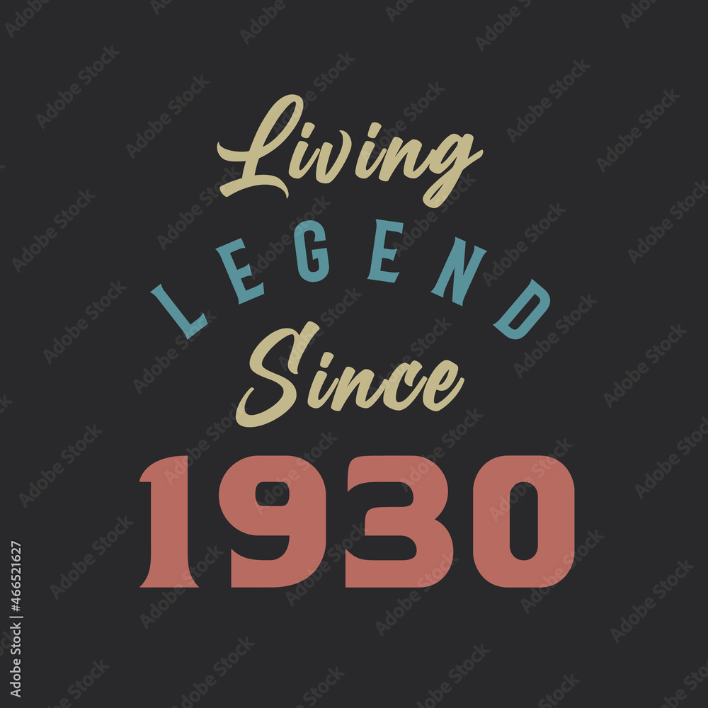 Obraz premium Living Legend since 1930, Born in 1930 vintage design vector