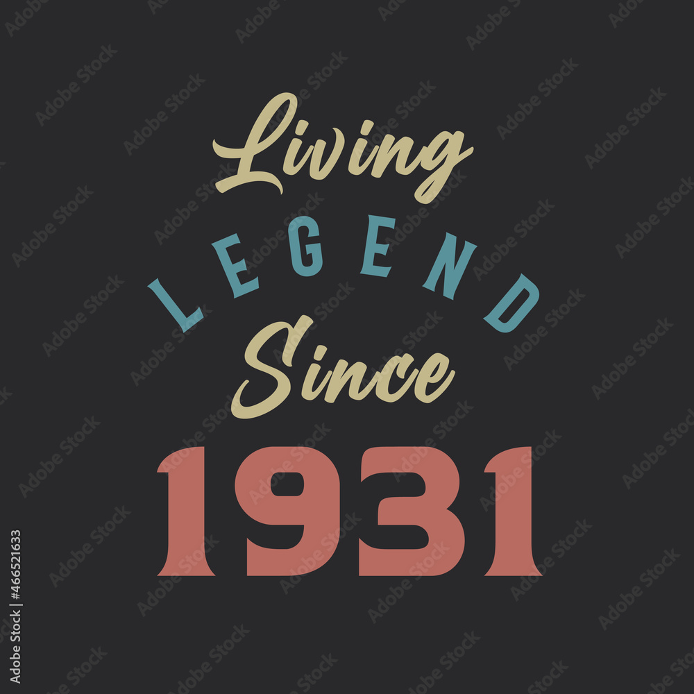 Living Legend since 1931, Born in 1931 vintage design vector