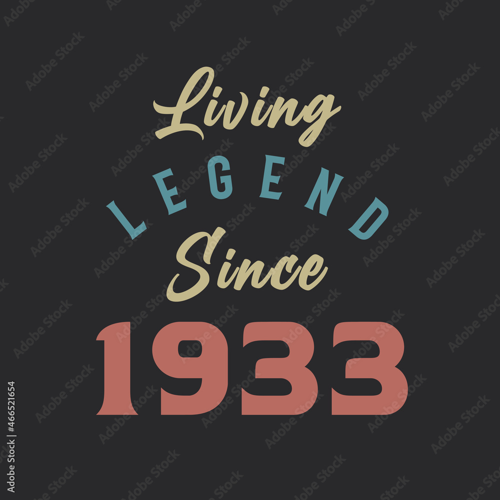 Obraz premium Living Legend since 1933, Born in 1933 vintage design vector