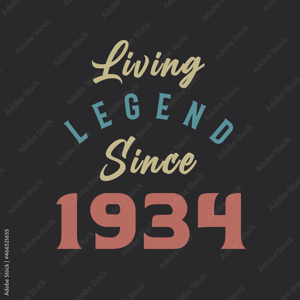 Living Legend since 1934, Born in 1934 vintage design vector