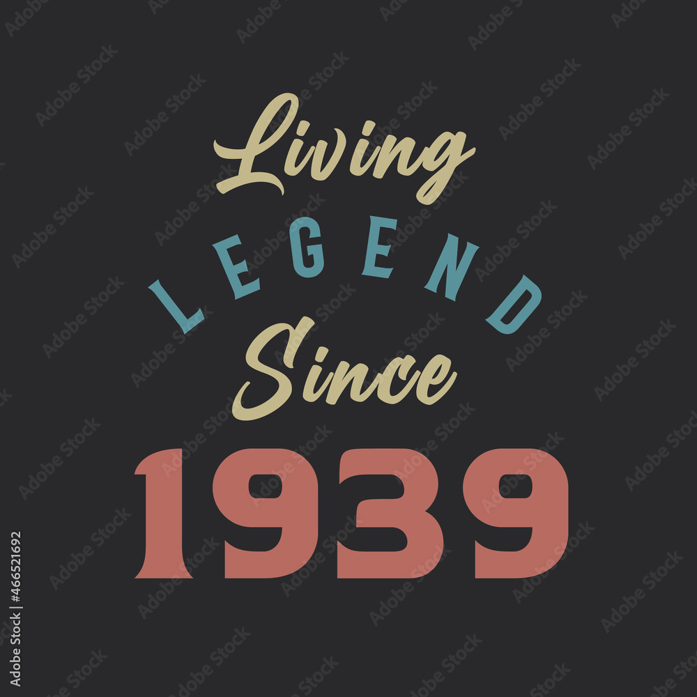 Living Legend since 1939, Born in 1939 vintage design vector