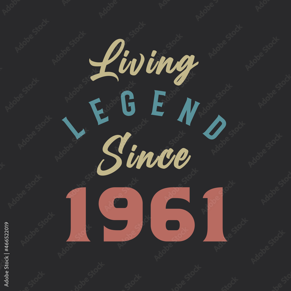 Living Legend since 1961, Born in 1961 vintage design vector