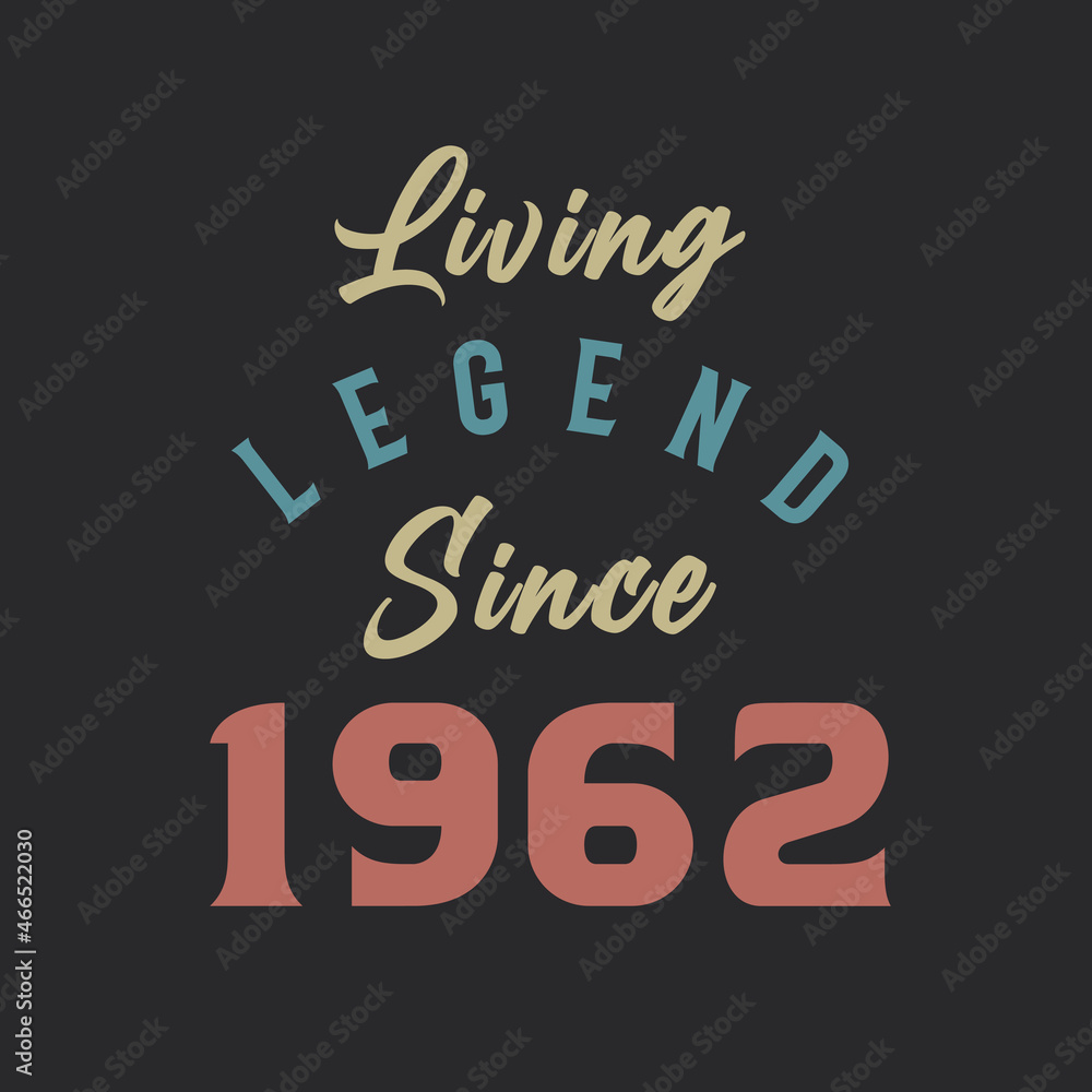 Naklejka premium Living Legend since 1962, Born in 1962 vintage design vector