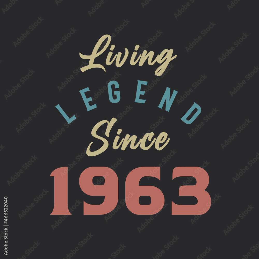 Obraz premium Living Legend since 1963, Born in 1963 vintage design vector