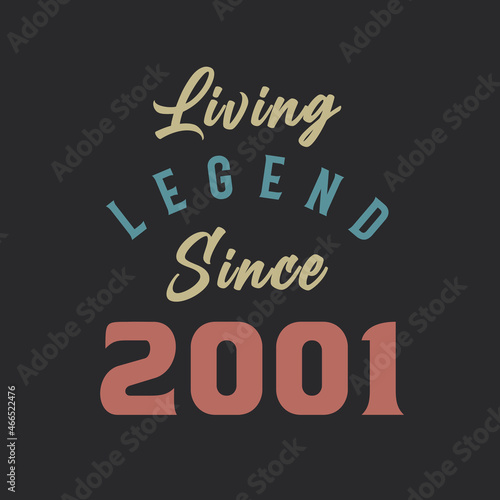 Living Legend since 2001, Born in 2001 vintage design vector