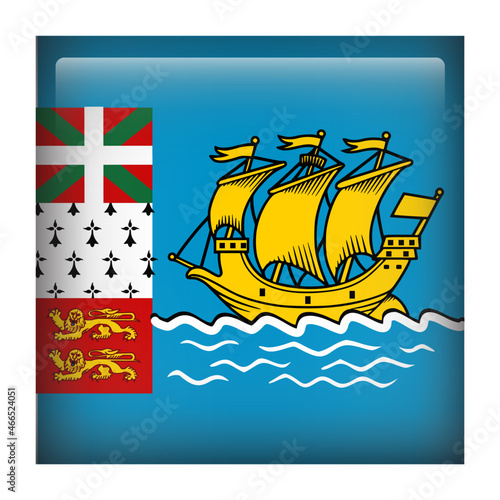 Saint-Pierre and Miquelon Square Country Flag button Icon