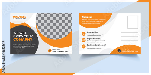 Corporate company postcard design template (ID: 466525619)