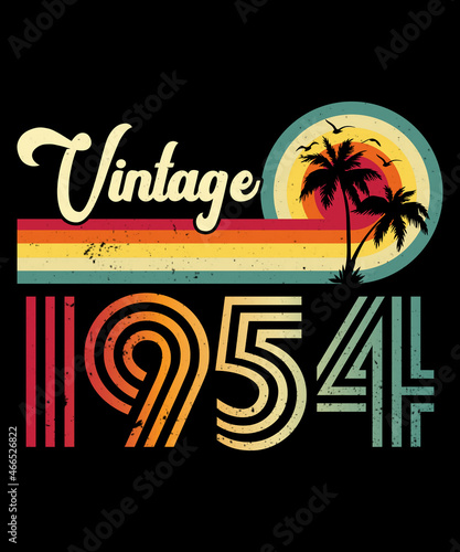 Vintage 1954 Birthday T-shirt Design 