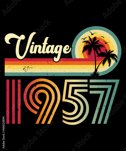 Vintage 1957 Birthday T-shirt Design	