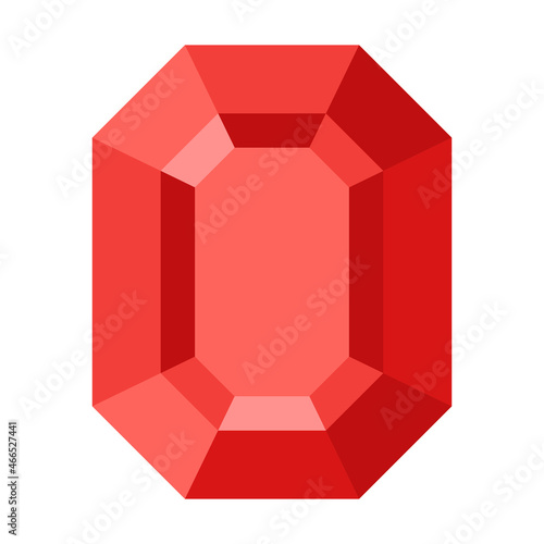 Illustration of ruby beautiful precious stone. Image for jewelry.