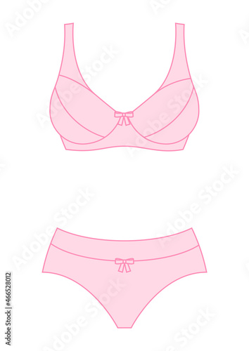 Illustration of female bra and panties. Fashion woman underwear.