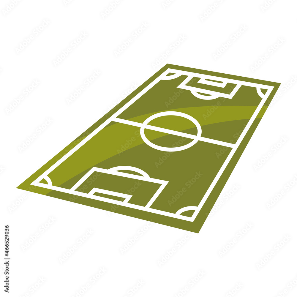 Icon of soccer field. Sport equipment illustration. For training and competition design. Icon of soccer field. Sport equipment illustration. For training and competition design.