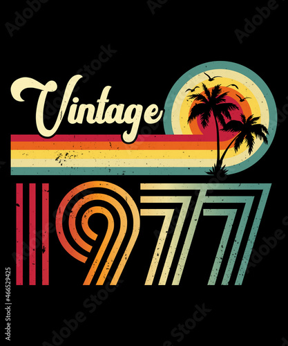 Vintage 1977 Birthday T-shirt Design