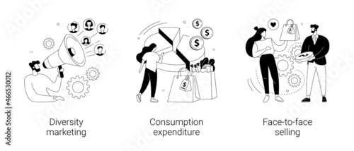 Buy and sell product abstract concept vector illustrations.