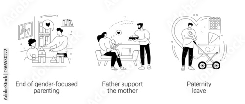 Parenting role abstract concept vector illustrations.