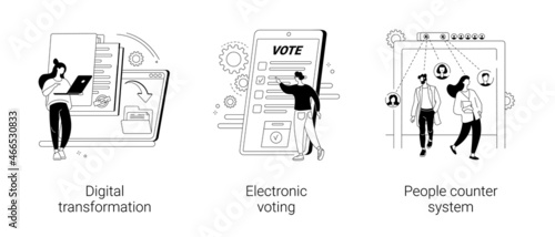Digitalization abstract concept vector illustrations.