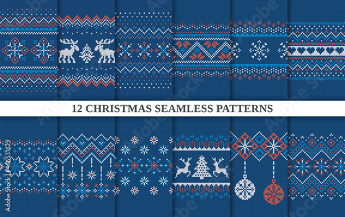 Fotografia, Obraz Knit seamless patterns