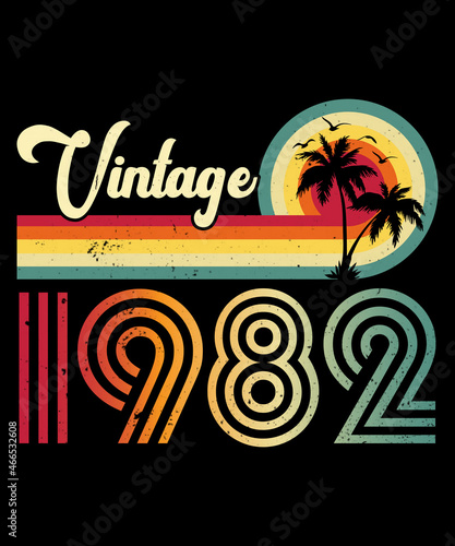 Vintage 1982 Birthday T-shirt Design