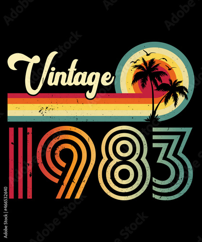 Vintage 1983 Birthday T-shirt Design