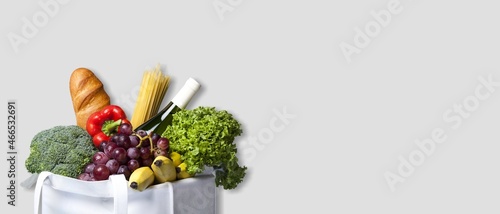 Delivery healthy food. Healthy vegan vegetarian food in paper bag