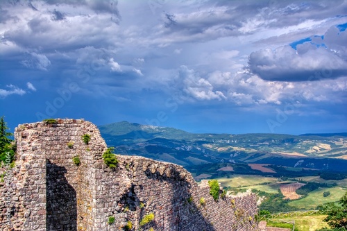 Rocca di Radicofani main tower fortification in Tuscany.