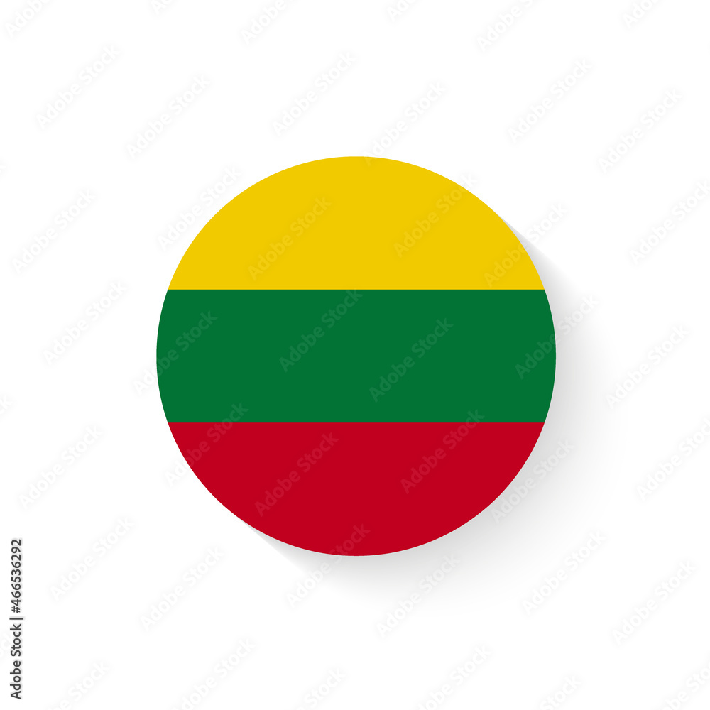 Flag of Lithuania as round glossy icon. Button with Lithuanian flag Flag of Lithuania as round glossy icon. Button with Lithuanian flag