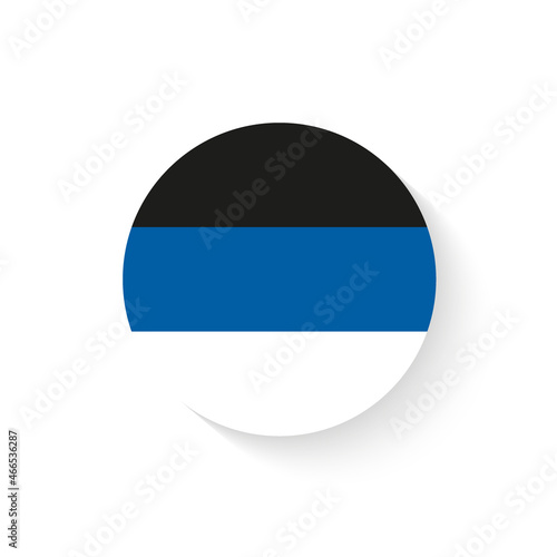 Foto Flag of Estonia as round glossy icon. Button with Estonian flag