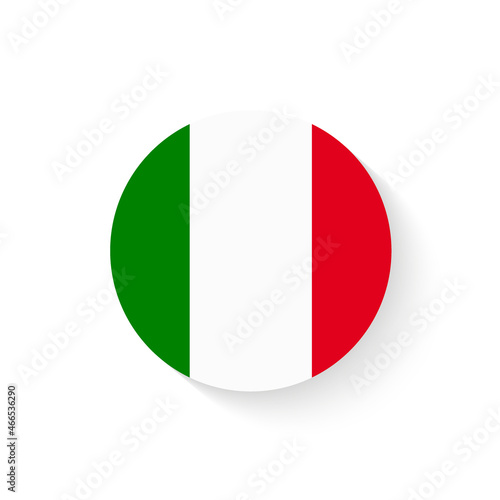 Italy Flag Glossy Button,Vector