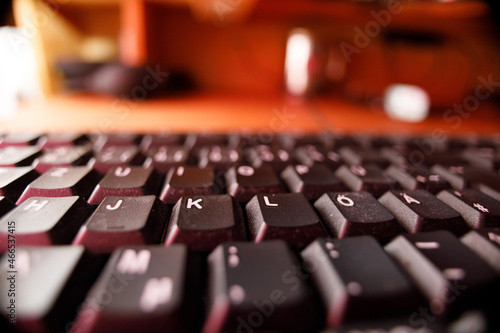 Computer keyboard with blurs