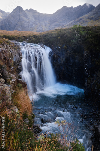 Fototapeta Naklejka Na Ścianę i Meble -  Waterfall in Long Exposure, Fairy Pools, Isle of Skye, Scotland