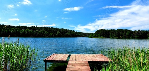 jezioro, pomost, nastrój, lato photo