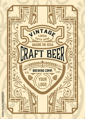 Beer label with old frames