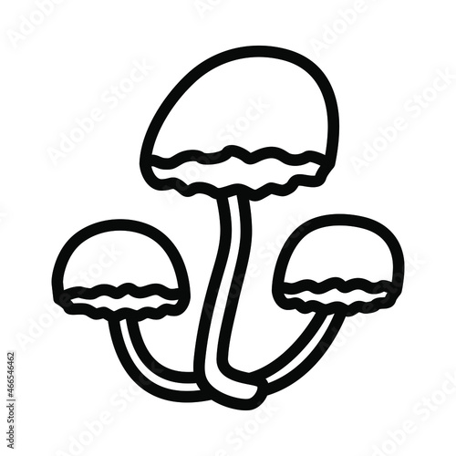 Mushrooms flat line icon. Poisonous and edible mushroom symbol. Outline sign for mobile concept and web design, store