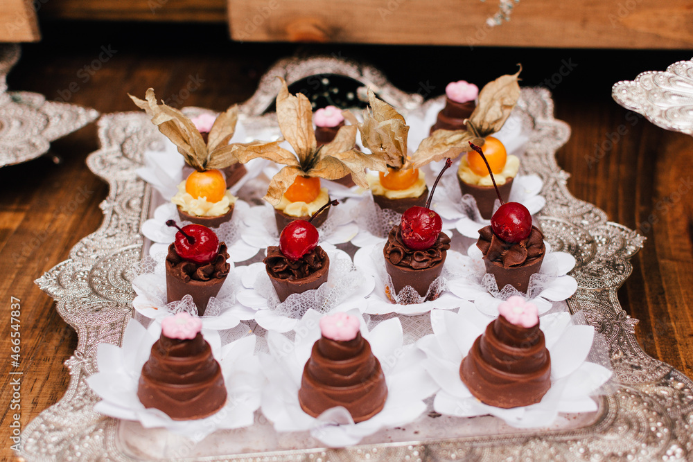 Delicatessen - chocolate candies with cherry Delicatessen - chocolate candies with cherry