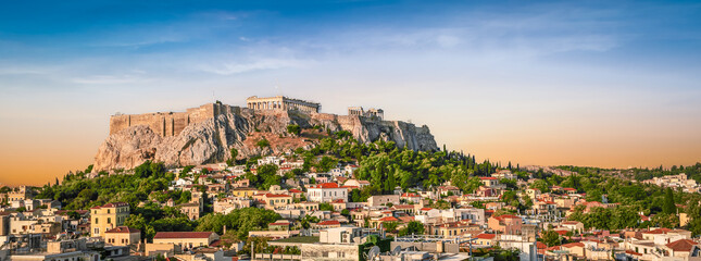 Papier peint photo Athènes Vue panoramique d'Athènes au crépuscule  © Nancy Pauwels