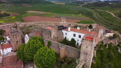 Obidos-Portugal Vista aérea do Castelo medieval