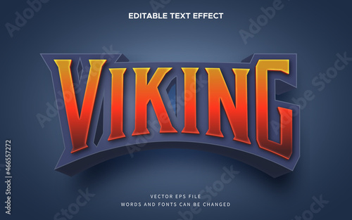 Editable 3d Viking text effect. vintage e-sport game style perfect for logo, title or heading