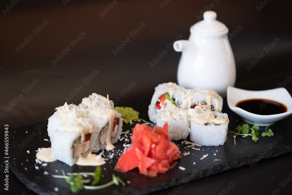 Delicious japanese seafood sushi dish Delicious japanese seafood sushi dish