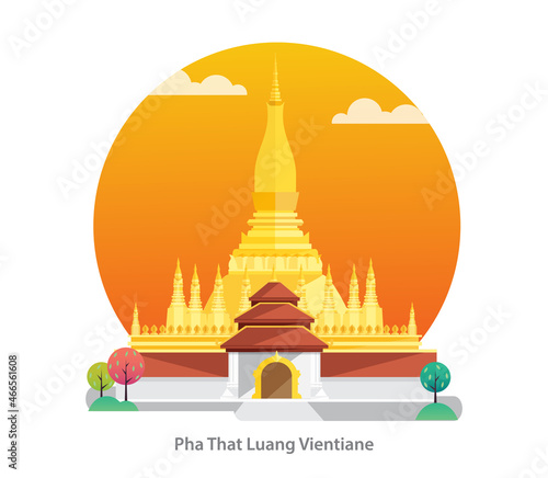 Pha That Luang , Laos landmark, vector illustration © NORN