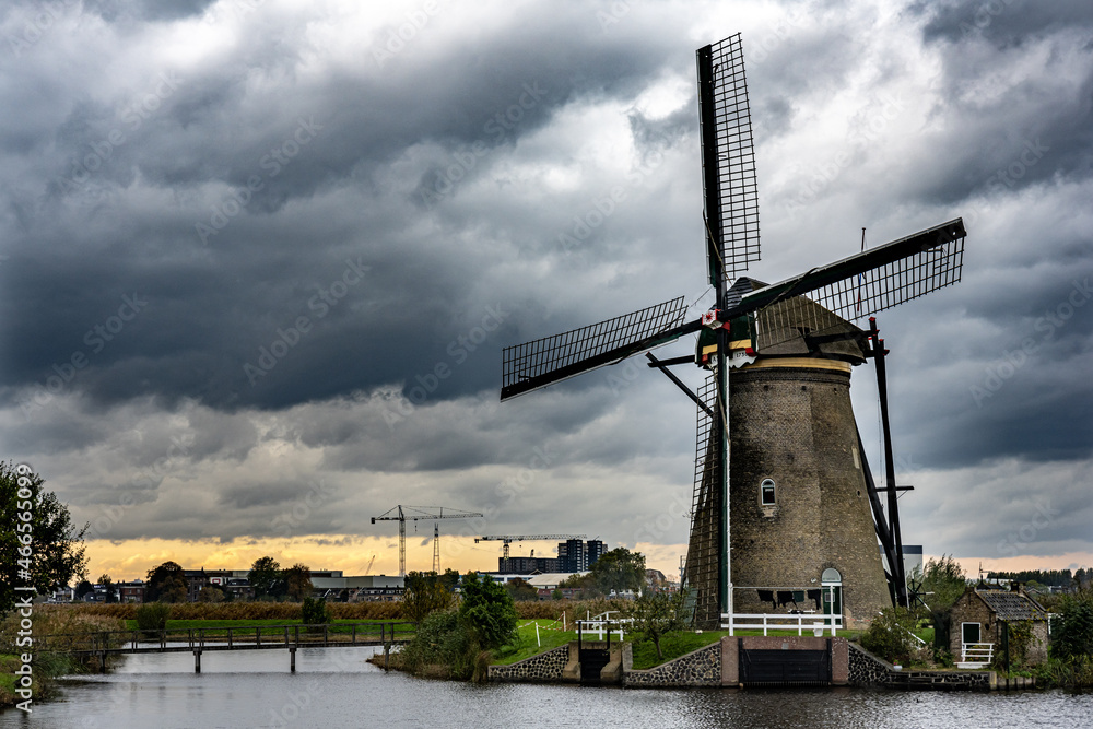 Dutch famous landscape, windmills