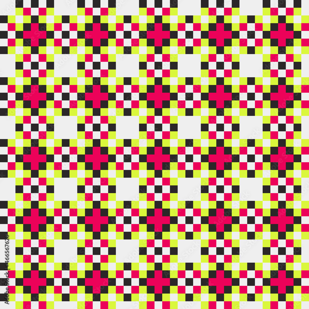 Fototapeta premium Abstract Cross Pattern generative computational art illustration