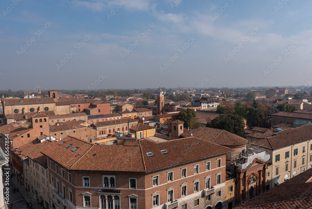 Panoramic view of Ferrara from the Este castle