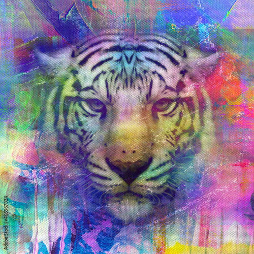 colorful artistic tiger muz...