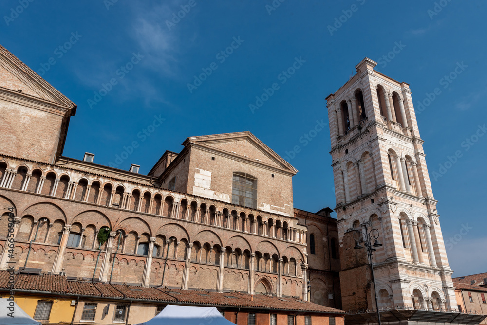 Panoramic view of the cathedral of Ferrara
