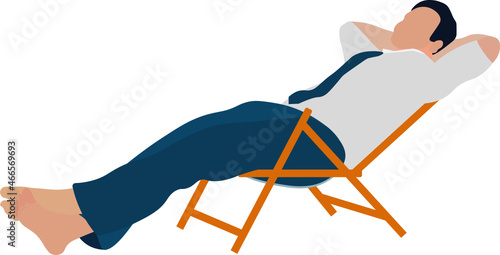 hombre descansando, hombre de negocios relajado en un sillón, fondo transparente