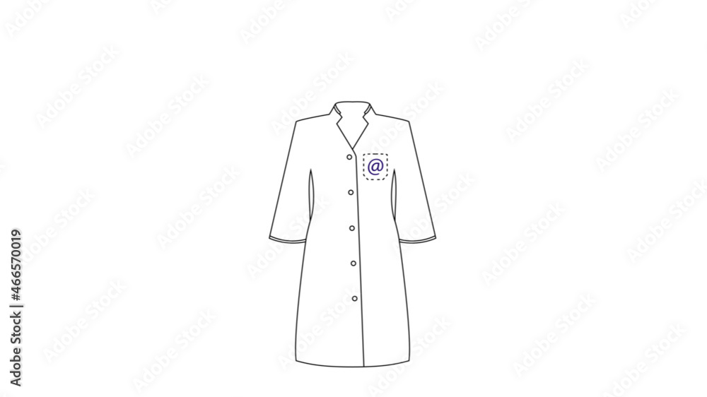 Medical gown for the doctor. Icon. Contacts. Medical gown for the doctor. Icon. Contacts.