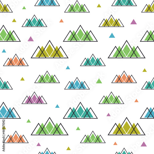 Free Download Seamless pattern with mountains in scandinavian style. Decorative background with landscape. - GFXLoad