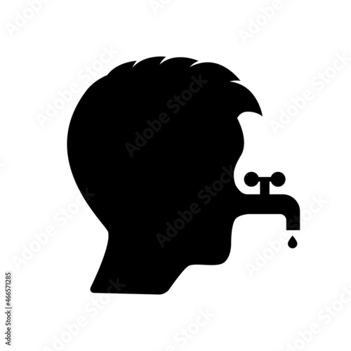 Runny nose current tap illustration, common cold icon