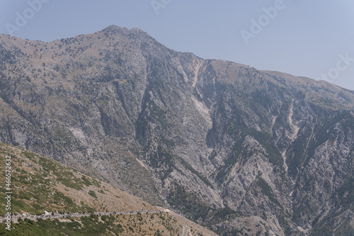 The Ceraunian Mountains, a mountain range located in the Balkan country of Albania is a beautiful sight to see when traveling to the small beach village of Dhermi.