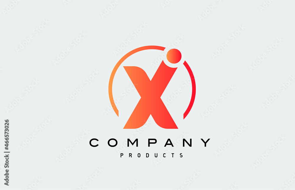 Fototapeta premium X alphabet letter logo icon. Creative design for company and business